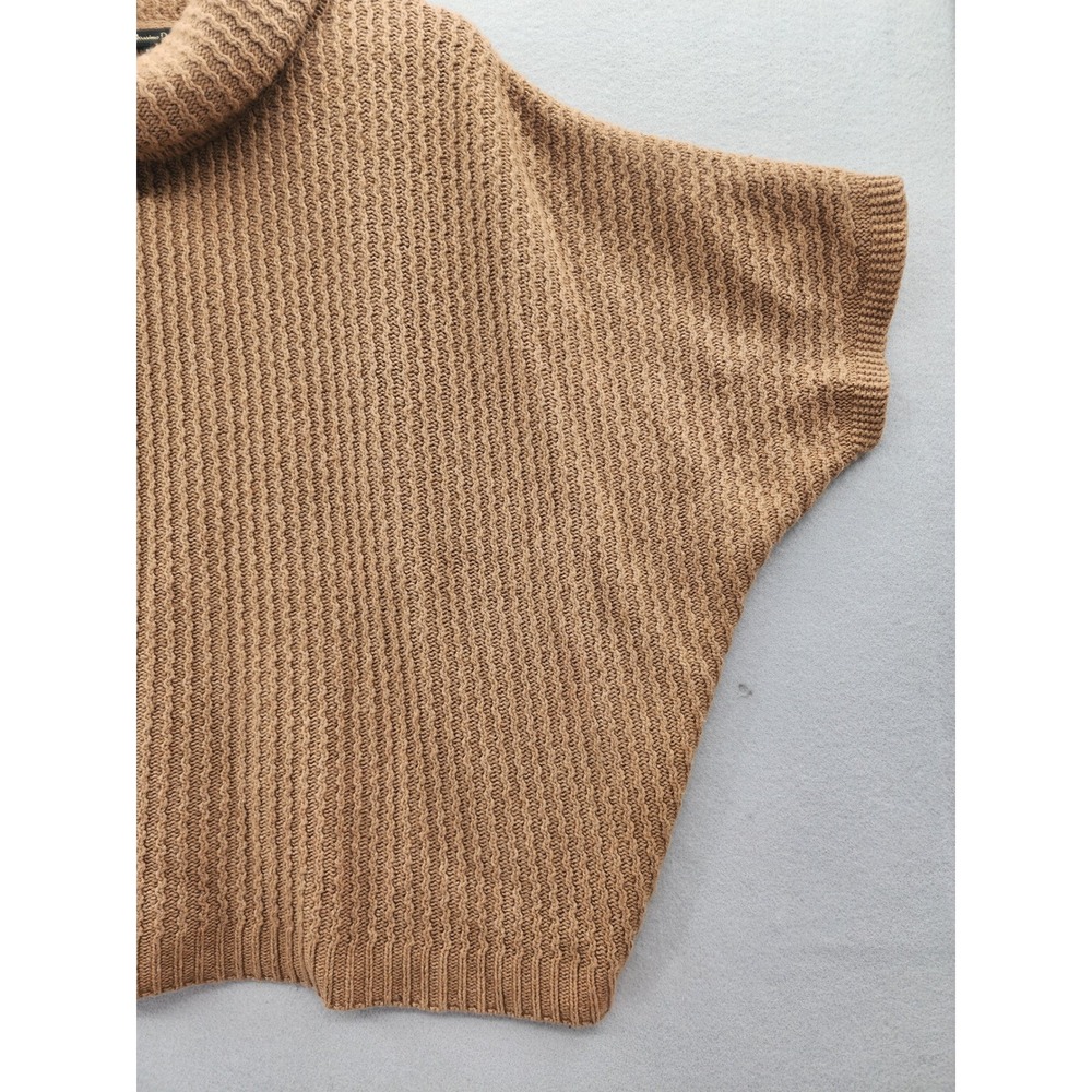 Massimo Dutti Italian Yarn Wool Cashmere Cowl Neck Poncho Sweater‎ Brown Medium - Picture 5 of 15